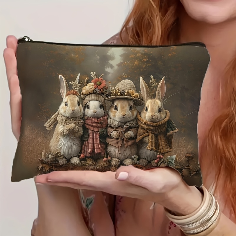 Travel Accessories Organizer Bag - 1 szt. Retro wielkanocny króliczek kosmetyczka